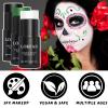 LOKFAR Black & Green & White Face Body Paint Stick, White Foundation Makeup, Football Baseball Eye Black Stick, Professional Halloween Face Makeup Kit for Zombie Clown Vampire Skeleton Witch Joker view 3
