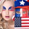 LOKFAR Red & Blue & White Face Body Paint Stick, White Foundation Makeup, Usa Themed Accessories Flag Color, Professional Halloween Face Makeup Kit for Clown Vampire Joker Costume view 4
