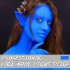 LOKFAR Blue Face Body Paint Stick, Eye Black Stick for Sports, Waterproof Full-Coverage Blue Face Makeup for Halloween Avatar Sally Smurf Mystique Cosplay Makeup view 2
