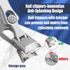 AGSIXZLAN German Nail Clippers for Men Women,Anti-Splashing Design Ultra Sharp Stainless Steel Nail Clippers with Catcher for Thick Nails,Nail Clippers Set with Nail File for Men,Women &Seniors view 3