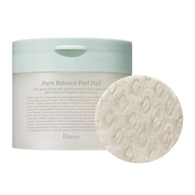 DUEM Pure Balance Peel Pads  Gentle Exfoliating for Smoother, Brighter Skin, Pore Care, Suitable for All Skin Types, Korean Skincare, 50 Pads
