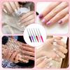 6PCS Metal Finger Nail File Stainless Steel Double-Sided Sword Sapphire Fingernail Files Grit with Sharp Pointed Tip and Non-Slip Handle, Diamond Deb Toenail File for Natural Nails Women(6") view 3