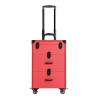 LIAPDG Portable 3-Tier Makeup Train Case, Freestanding Makeup Cart Suitca Rolling Makeup Case Nail Polish Organizer Jewelry Travel Cosmetic Train Case for Manicurists, Makeup Artists Rose Red view 4
