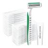 3 Blades Disposable Razors with Cream 50PCS Set for Men & Women, Individually Wrapped Portable Toiletries Amenities for Hotel, Airbnb, Homeless, Shelter, Charity, Camping and Travel On The Go view 1