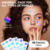 Dazzlook Cute Blue Star Pimple Patch with Salicylic Acid, Hydrocolloid Pimple Stickers Iridescent Colors 48 Pcs, Fashion Zits Blemishes Breakouts Patches view 3