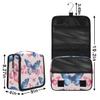 Foerrkelg Personalized Butterfly Hanging Travel Makeup Bag for Women,Custom Name Toiletry Bag with Hook,Portable Cosmetic Bag Organizer - Pink Blue view 2