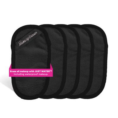 The Original MakeUp Eraser Mini PRO 5-pack, Erase All Makeup With Just Water, Including Waterproof Mascara, Eyeliner, Foundation, Lipstick, Sunscreen and More! Chic Black, 5ct