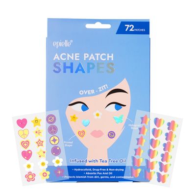 Epielle Acne Patch Shapes Edition, Hydrocolloid Dressing, Fun for Parties, Sleepovers, Girls' Nights, Teenager Gift (Daily Patch, 72ct)