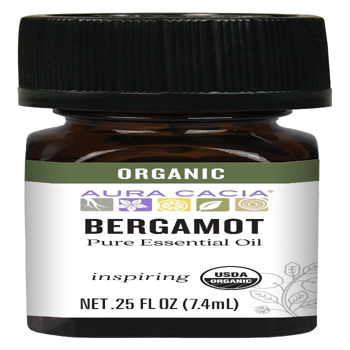 Aura Cacia Organic Bergamot Essential Oil 0.25 fl. oz.