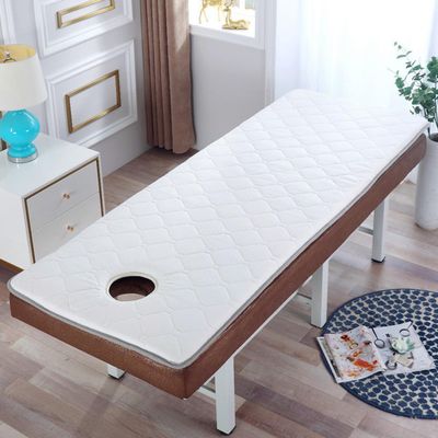 LDLCYCN Thicken Massage Table Padding Topper with Hole Sponge Massage Bed Pad with Elastic Bands Spa Massage Table Pad Non-Slip Lash Bed Cushion Square Round Trapezoidal Head,White(5cm),190 * 75cm(R)
