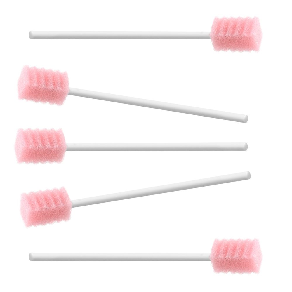 JIESI Disposable Oral Swabs,Sterile Sponge Mouth Swabs(Pink)-100PCS