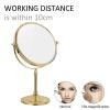 8 Inch Countertop Makeup Mirrors, Double Sided Standing Vanity Mirror with Magnification, 360 Swivel Tabletop Cosmetic Shaving Mirrors (Gold 10X) view 2