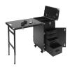 Cbhfmljd Nail Desk Mobile Station Rolling Makeup Train Case, Foldable Nail Table Manicure Table With Speaker Travel Nail Desk Portable Nail Table Travel Cosmetic Trolley Storage Organizer view 1