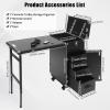 Cbhfmljd Nail Desk Mobile Station Rolling Makeup Train Case, Foldable Nail Table Manicure Table With Speaker Travel Nail Desk Portable Nail Table Travel Cosmetic Trolley Storage Organizer view 3