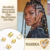 NAISKA 50Pcs Gold Hair Jewelry for Braids Crown Loc Dreadlock Accessories Adjustable Braid Jewelry Hair Cuffs Non-Piercing Ear Clips Decorations for Women and Girls view 4