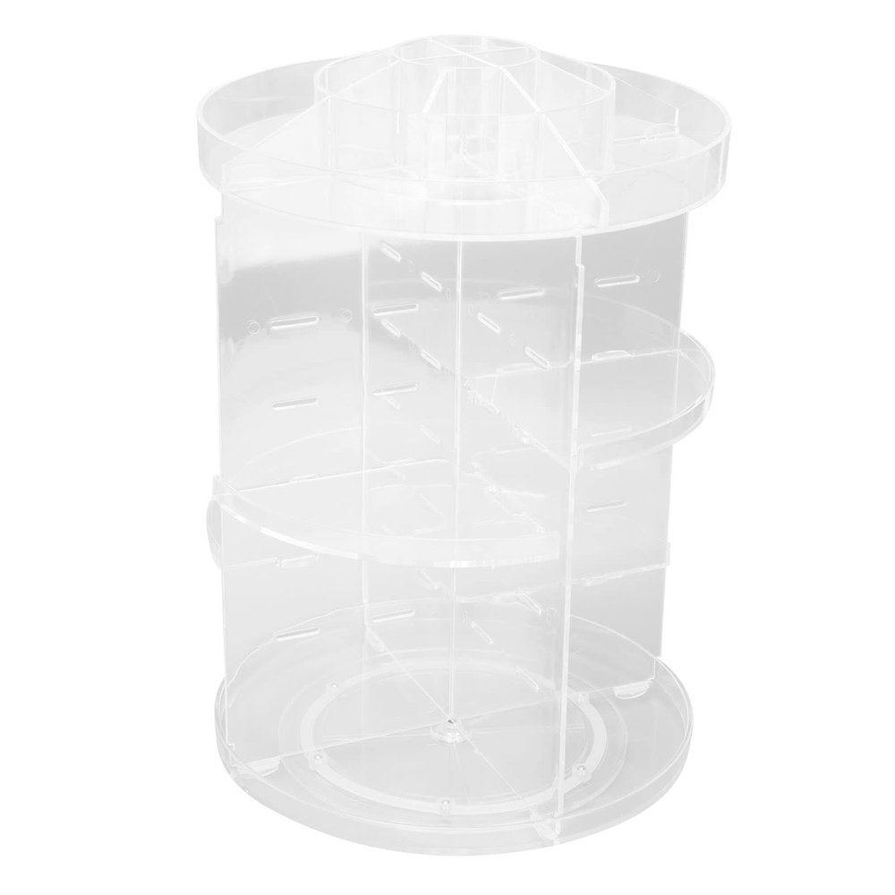 Acrylic 360 Degree Rotating Makeup Organizer, DIY Adjustable Makeup Carousel Holder Rack, Clear Large Capacity Makeup Storage for Makeup Brushes