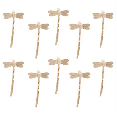 10 Pieces Dragonfly Gold Wedding Hair Pins for Women Trendy Mini Dragonfly Hair Clip Bridal Hair Pins for Wedding Hair Accessories