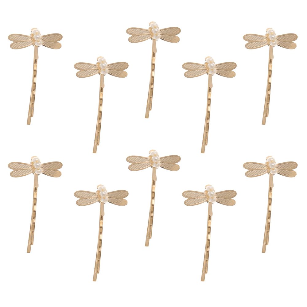 10 Pieces Dragonfly Gold Wedding Hair Pins for Women Trendy Mini Dragonfly Hair Clip Bridal Hair Pins for Wedding Hair Accessories