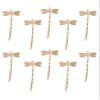 10 Pieces Dragonfly Gold Wedding Hair Pins for Women Trendy Mini Dragonfly Hair Clip Bridal Hair Pins for Wedding Hair Accessories view 1