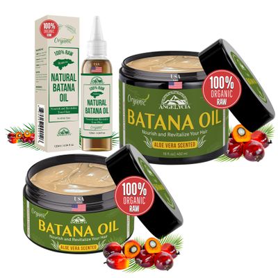 ANGELYCIA Batana Oil Hair Growth Set, Dr. Sebi Batana Oil from Honduras, Nourish Strengthen Prevent Hair Loss, All Hair Types