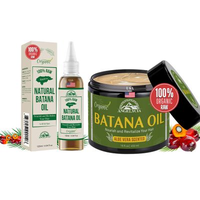 ANGELYCIA Batana Oil Hair Growth Set, Dr. Sebi Batana Oil from Honduras, Nourish Strengthen Prevent Hair Loss, All Hair Types