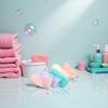 6PCS Multicolor Exfoliating Mesh Soap Pouch Bubble Foam Net Bag for Shower Saver Pouch Drawstring Foaming Net Soap Bag for Body Facial Cleaning Tool, 6 Colors Used Repeatedly Easy to Clean(ZS594) view 2