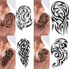 4 Pack Stick on black temporary tattoo maui tribal body art sticker transfer for arms shoulder aztec polynesian samoan hawaiian for adult men and women (4 x all tribal tattoo designs) view 1