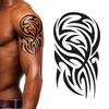 4 Pack Stick on black temporary tattoo maui tribal body art sticker transfer for arms shoulder aztec polynesian samoan hawaiian for adult men and women (4 x all tribal tattoo designs) view 3