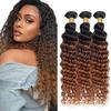 T1B430 Ombre Brown Bundles Human Hair 24 26 28 Inch Deep Wave Human Hair Bundles Ombre Bundle T1B/4/30 Brown Bundle Unprocessed Brazilian Virgin Hair for Black Women view 1