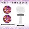 Black Orange Purple Mixed Holographic Chunky Glitter, 13g (2 Jars x 6.5g) Crafts Glitter Powder with 10g Gel and Brush, Halloween Iridescent Nail Sequins Face Eye Glitter Tumblers DIY Decorations view 2