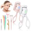 [2+7pack] Heated Eyelash Curlers, Rapid Heated Lash Curler, with Sensing Heating Silicone Pad, Quick Natural Curling for Long Lasting, 2Heating Modes, Rechargeable Portable Electric Eyelash Curler view 1