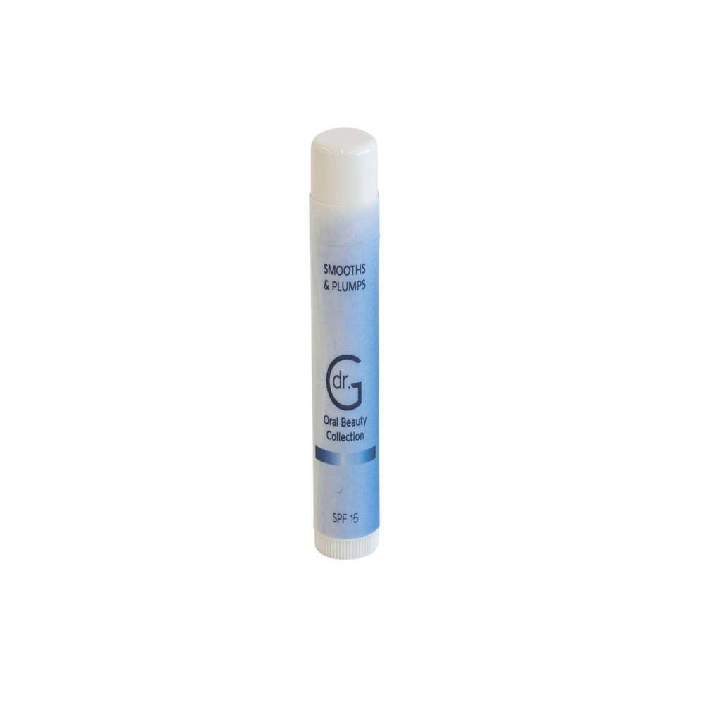 Dr. G Oral Beauty Smoothing Lip Balm - Natural Full Lip Smoother, Hydrating - Lip Care with Vitamin E Moisturizing Formula, Avocado Oil & Coconut Oil, SPF 15 Protection, clear