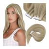 YUXING1205 Human Hair Tape in Hair Extensions Human Hair Wig Light Golden Non-pure Color Adhesive Hair Skin Weft(20 pcs,12 inches) view 1
