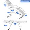 3-Section Multipurpose Spa Massage Table with Hydraulic Stool, 73-inch Adjustable Esthetician Lash Bed Tattoo Chair with Removable Headrest, Facial Bed Salon Chair for Beauty Barber Massage Equipment view 2