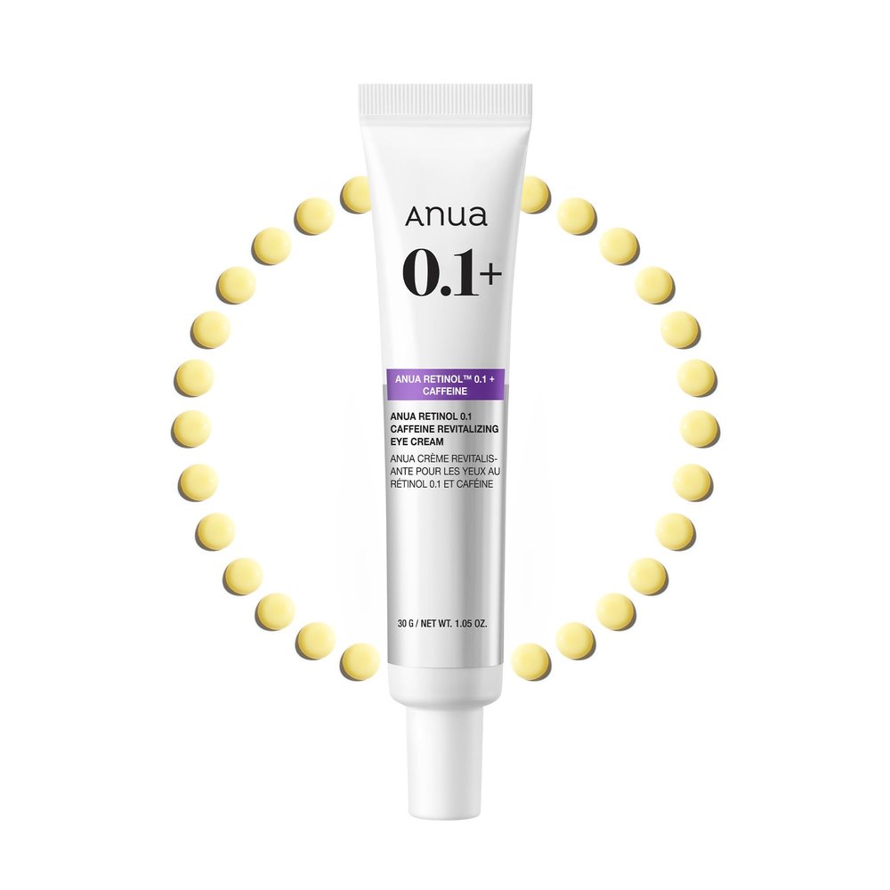 ANUA Retinol 0.1 Caffeine Revitalizing Eye Cream, Under Eye Cream For Hydration, Glow Up Eye Contour, Niacinamide, Retinol For Face, Night Cream For Eye Care, Korean Skin Care (30g/1.05oz)