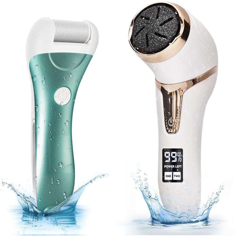 Callus Remover for Feet, Nicebirdie Electric Foot File Callus Removers Rechargeable Waterproof Pedicure Tools Foot Scrubber Shaver Feet Care Tool for Cracked Heels Dead Skin Blue+White