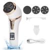 Callus Remover for Feet, Nicebirdie Electric Foot File Callus Removers Rechargeable Waterproof Pedicure Tools Foot Scrubber Shaver Feet Care Tool for Cracked Heels Dead Skin Blue+White view 3