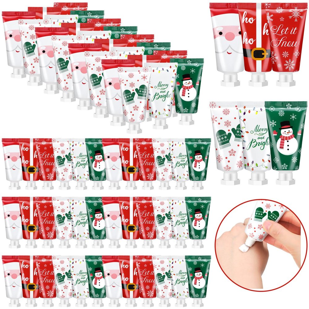 72 Pieces Secret Santa Gift Set: Mini Christmas Hand Cream Travel Size Lotion Bulk Holiday Stocking Stuffers Appreciation Gifts for Women Employee Coworker Staff 30ml 6 Natural Plant Fragrance