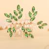 BERYUAN Crystal Rhinestone Hair Comb Rhinestone Pearls Headpiece Teardrop Rhinestone Wedding Hair Accessories for Women (green) view 1