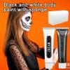 Black and White Body Paint Makeup Kit, Halloween Face Paint for Adults, Washable Cream With Sponges, Cosplay Costume Clown Festivals Goth Skeleton Skull SFX Makeup view 2