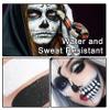 Black and White Body Paint Makeup Kit, Halloween Face Paint for Adults, Washable Cream With Sponges, Cosplay Costume Clown Festivals Goth Skeleton Skull SFX Makeup view 4