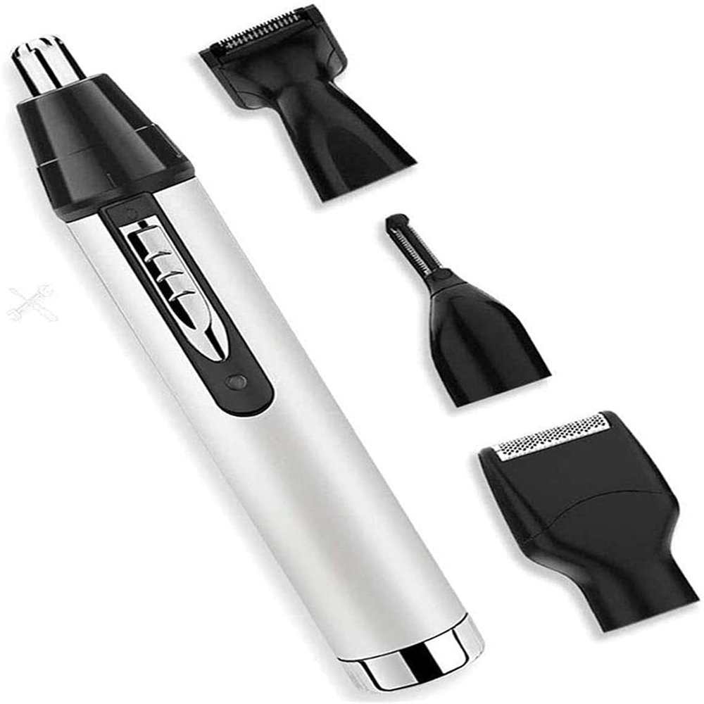 CXAPRDSH Nose Hair Trimmer for Hygienic Grooming with Rinseable, Interchangeable Heads for Eyebrows, Neckline, Nose, Ears, & Other