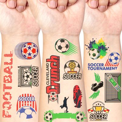 10 Sheets Soccer Temporary Tattoos, Sport Theme Birthday Party Favors, Soccer Fake Tattoo Stickers, Soccer Party Favors, School Prize Party Bag