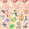 10 Sheets Soccer Temporary Tattoos, Soccer Ball Football Waterproof Fake Tattoos, Sports Themed Tattoo Stickers for Boys Children Kids, Birthday Party Decorations view 1