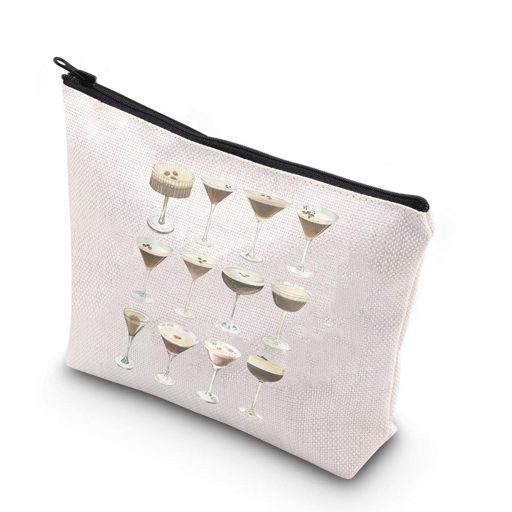 WCGXKO Espresso Martini Gift Espresso Martini Bachelor Bachelorette Party Zipper Pouch Makeup Bag (Espresso Martini Bag)