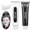 Black and White Face Body Paint, 2PCS Oil Based Full Coverage Painting Kit With Sponge, Washable Halloween Cream SFX Makeup for Goth Clown Zombie Festivals Skull Skeleton Cosplay view 1