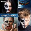 Black and White Face Body Paint, 2PCS Oil Based Full Coverage Painting Kit With Sponge, Washable Halloween Cream SFX Makeup for Goth Clown Zombie Festivals Skull Skeleton Cosplay view 3