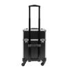 Gosangom Aluminum Rolling Makeup Small Train Case, Professional Rolling Makeup Case, Cosmetic Organizer, Travel Beauty Luggage Trolley with 4 Removable Wheels, Black. view 3