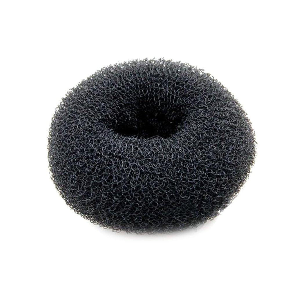 1PC Hair Donut Bun Maker Large Ring-Style Chignon Shaper for Thick and Long Hair 3.5 Inch Black Doughnut Shaper
