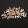 BERYUAN Wedding Bridal Rhinestone Pearls Hair Comb Silver Gold Flowers Leaves Wedding Hair Comb Bridal Hair Clips Flowers Wedding Hairpiece for Brides Bridesmaid (gold) view 1